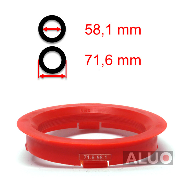 Hub centric - spigot rings 71,6 - 58,1 mm ( 71.6 - 58.1 ) - free shipping