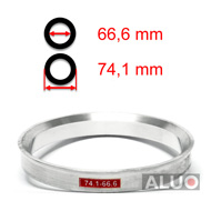 Aluminium hub centric - spigot rings 74,1 - 66,6 mm ( 74.1 - 66.6 )




