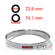 Aluminium hub centric - spigot rings 74,1 - 72,6 mm ( 74.1 - 72.6 )