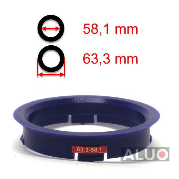Hub centric - spigot rings 63,3 - 58,1 mm ( 63.3 - 58.1 ) - free shipping