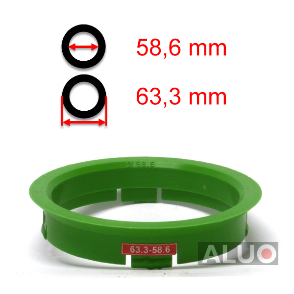 Hub centric - spigot rings 63,3 - 58,6 mm ( 63.3 - 58.6 ) - free shipping
