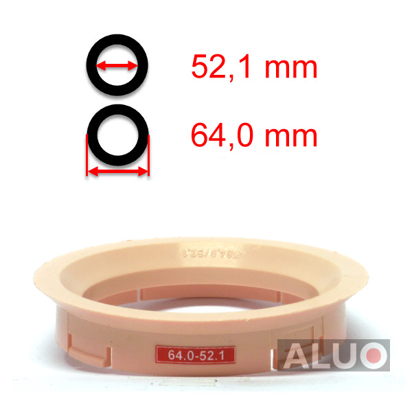 Hub centric - spigot rings 64,0 - 52,1 mm ( 64.0 - 52.1 ) - free shipping