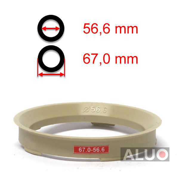 Hub centric - spigot rings 67,0 - 56,6 mm ( 67.0 - 56.6 ) - free shipping