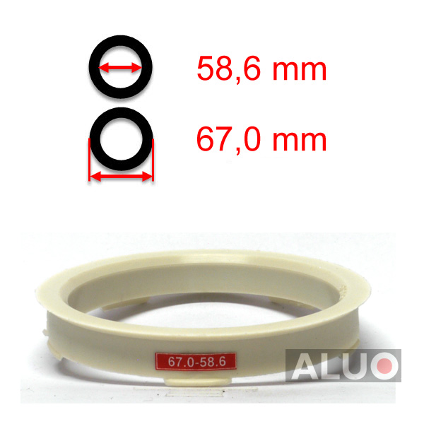 Hub centric - spigot rings 67,0 - 58,6 mm ( 67.0 - 58.6 ) - free shipping