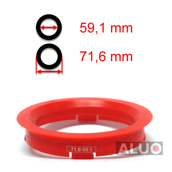 Hub centric - spigot rings 71,6 - 59,1 mm ( 71.6 - 59.1 ) - free shipping