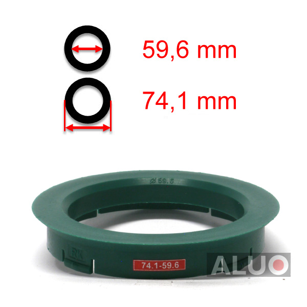 Hub centric - spigot rings 74,1 - 59,6 mm ( 74.1 - 59.6 ) - free shipping