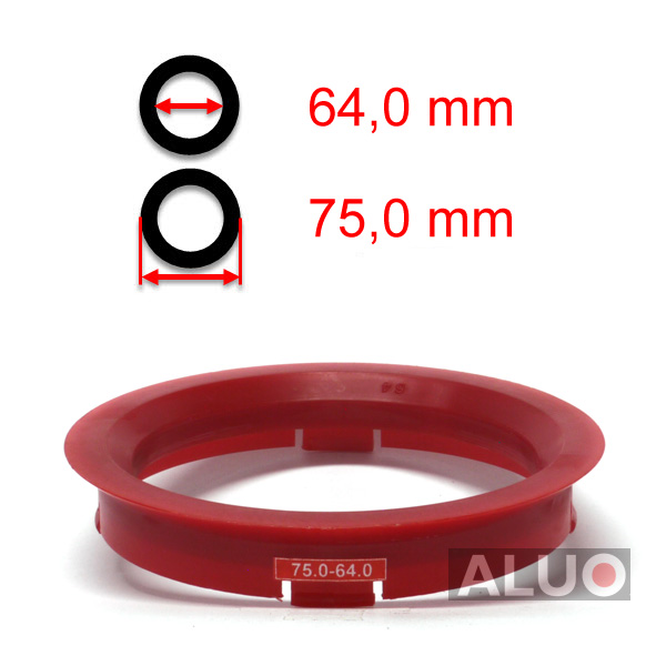 Hub centric - spigot rings 75,0 - 64,0 mm ( 75.0 - 64.0 ) - free shipping