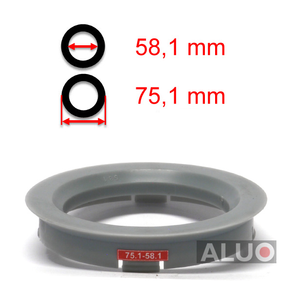 Hub centric - spigot rings 75,1 - 58,1 mm ( 75.1 - 58.1 ) - free shipping