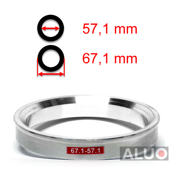Aluminium hub centric - spigot rings 67,1 - 57,1 mm ( 67.1 - 57.1 )