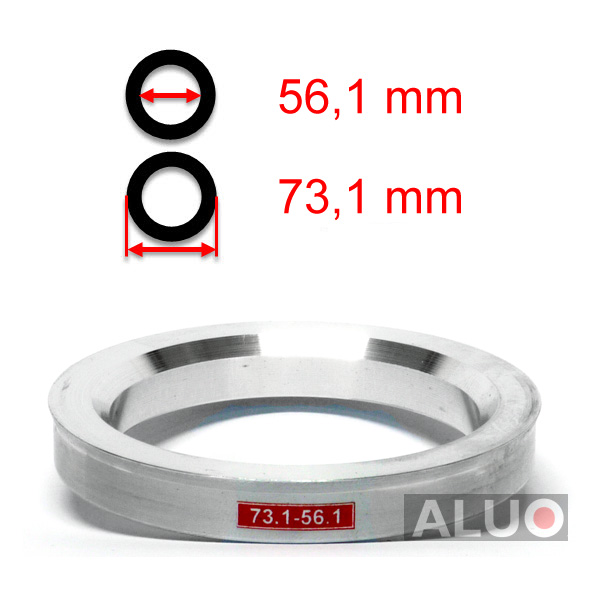 Aluminium hub centric - spigot rings 73,1 - 56,1 mm ( 73.1 - 56.1 )