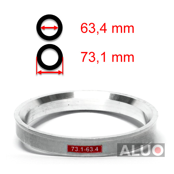 Aluminium hub centric - spigot rings 73,1 - 63,4 mm ( 73.1 - 63.4 )