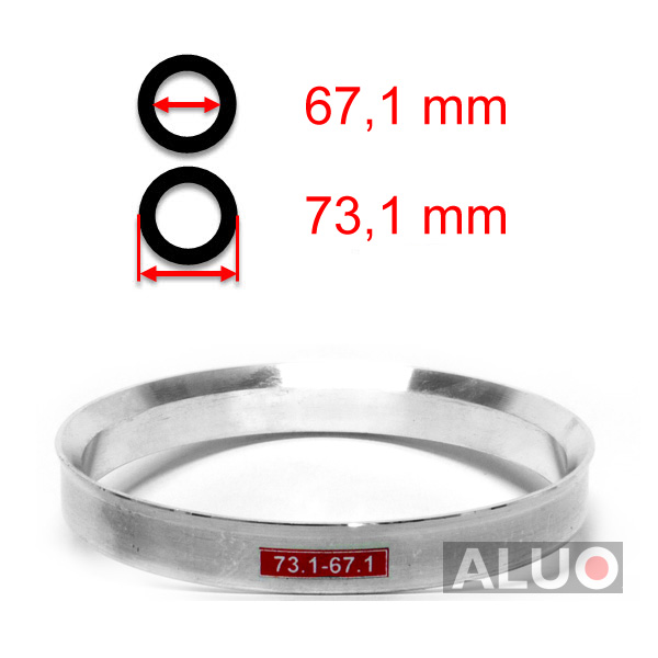 Aluminium hub centric - spigot rings 73,1 - 67,1 mm ( 73.1 - 67.1 )