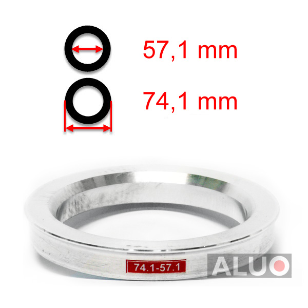 Aluminium hub centric - spigot rings 74,1 - 57,1 mm ( 74.1 - 57.1 )