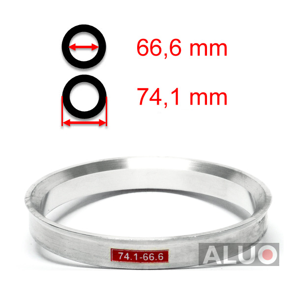 Aluminium hub centric - spigot rings 74,1 - 66,6 mm ( 74.1 - 66.6 )



