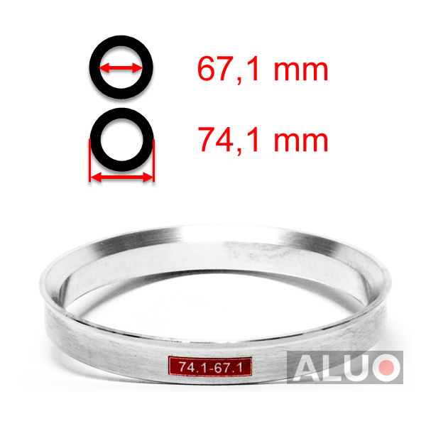 Aluminium hub centric - spigot rings 74,1 - 67,1 mm ( 74.1 - 67.1 )