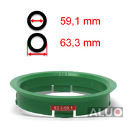 Hub centric - spigot rings 63,3 - 59,1 mm ( 63.3 - 59.1 ) - free shipping