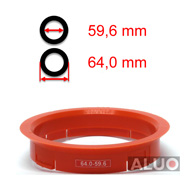 Hub centric - spigot rings 64,0 - 59,6 mm ( 64.0 - 59.6 ) - free shipping