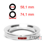Aluminium hub centric - spigot rings 74,1 - 58,1 mm ( 74.1 - 58.1 )