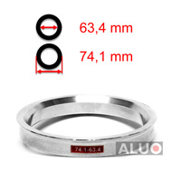 Aluminium hub centric - spigot rings 74,1 - 63,4 mm ( 74.1 - 63.4 )