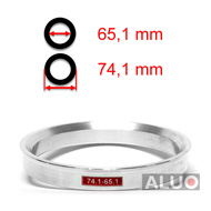 Aluminium hub centric - spigot rings 74,1 - 65,1 mm ( 74.1 - 65.1 )